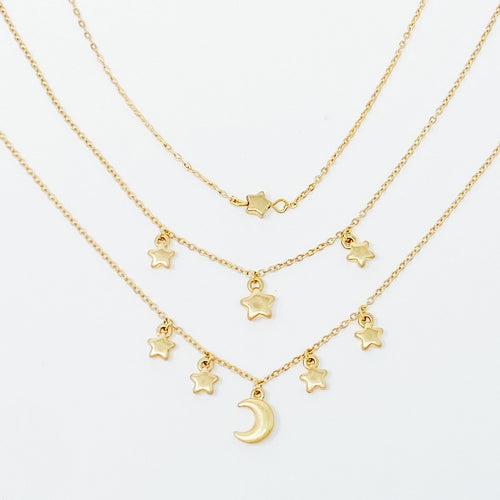 Starred Up Chain Anklet, Set of 3