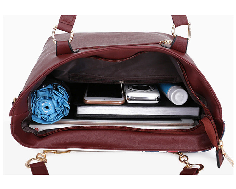 Six-Piece Printed One-Shoulder Handbags For Women