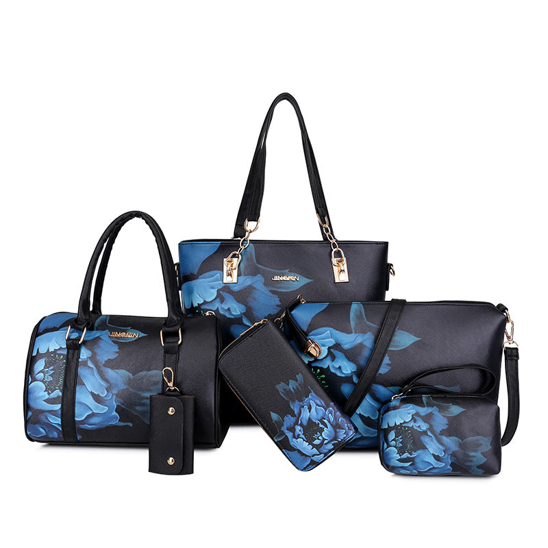Six-Piece Printed One-Shoulder Handbags For Women