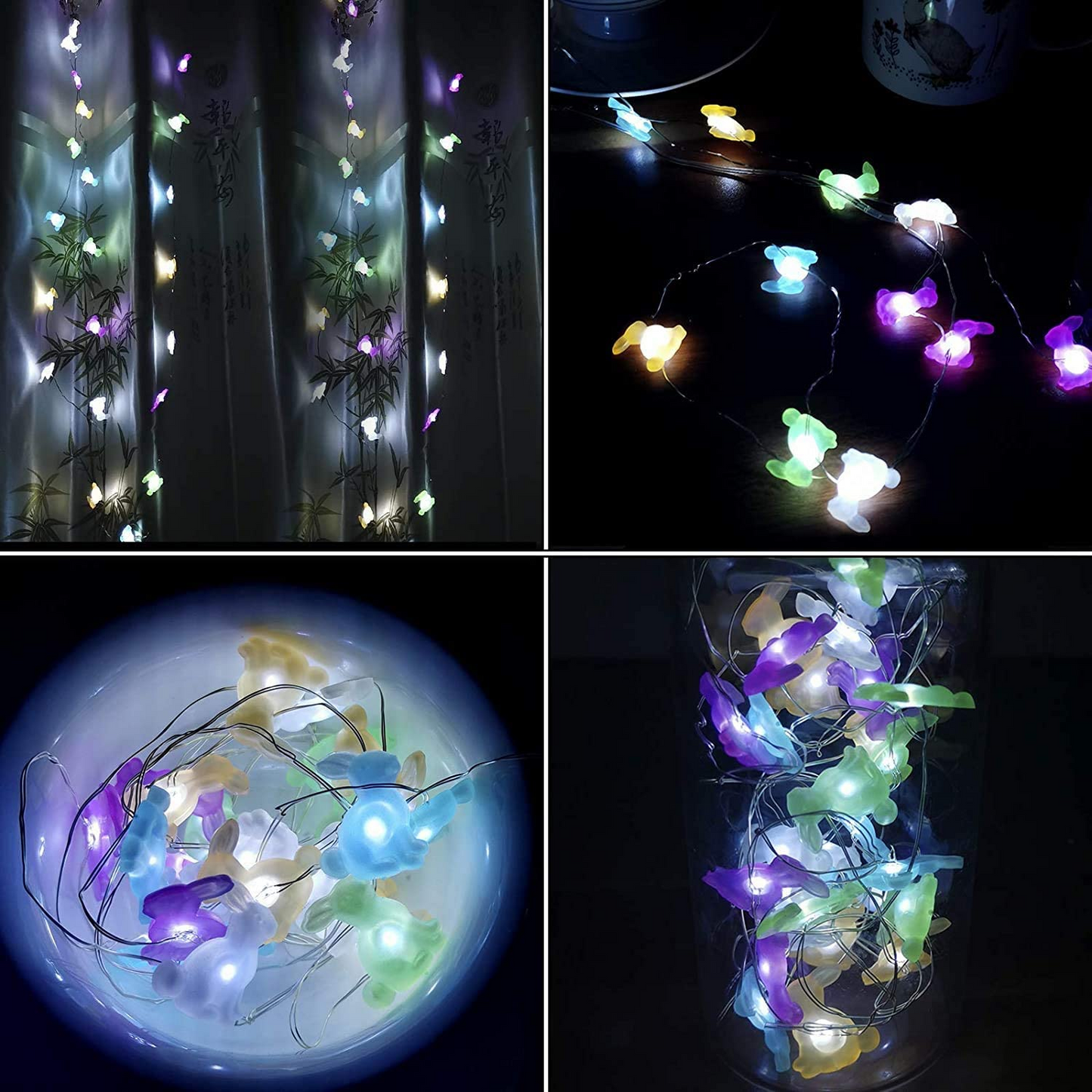 Five-color Bunny Fairy Lights Battery Operated Easter Decorations