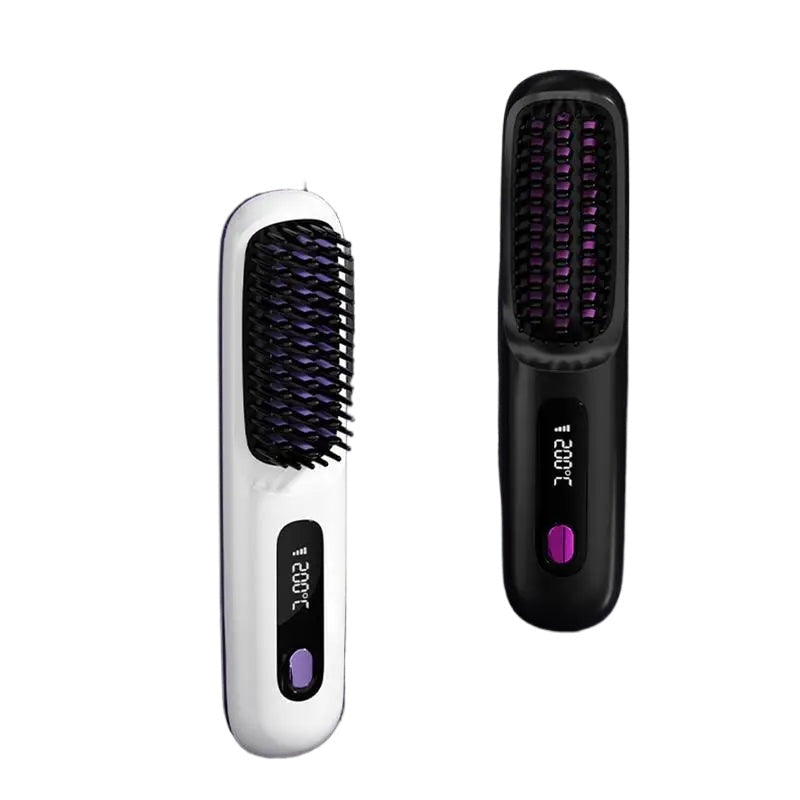 Cordless Hair Straightener Brush LCD Display Cordless Electric Hot