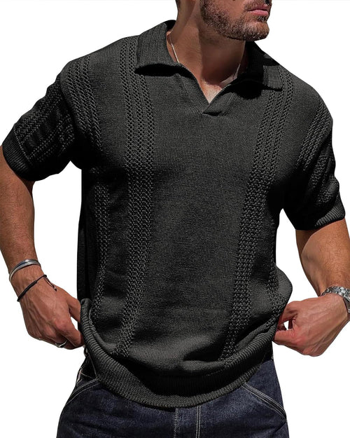 Knit Short Sleeve Men Polo Shirt
