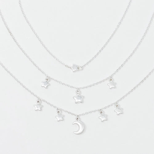 Starred Up Chain Anklet, Set of 3
