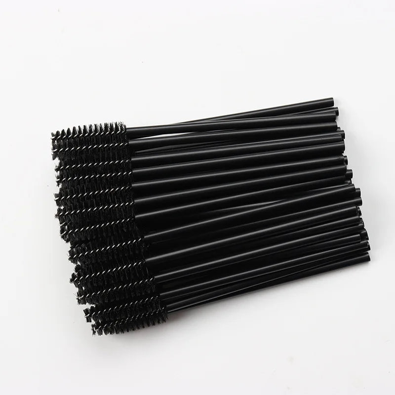50 Pcs Disposable Crystal Eyelash brush Mascara Wands Applicator Diamond Eye Lash brushes Eyelash Extension women Makeup tools