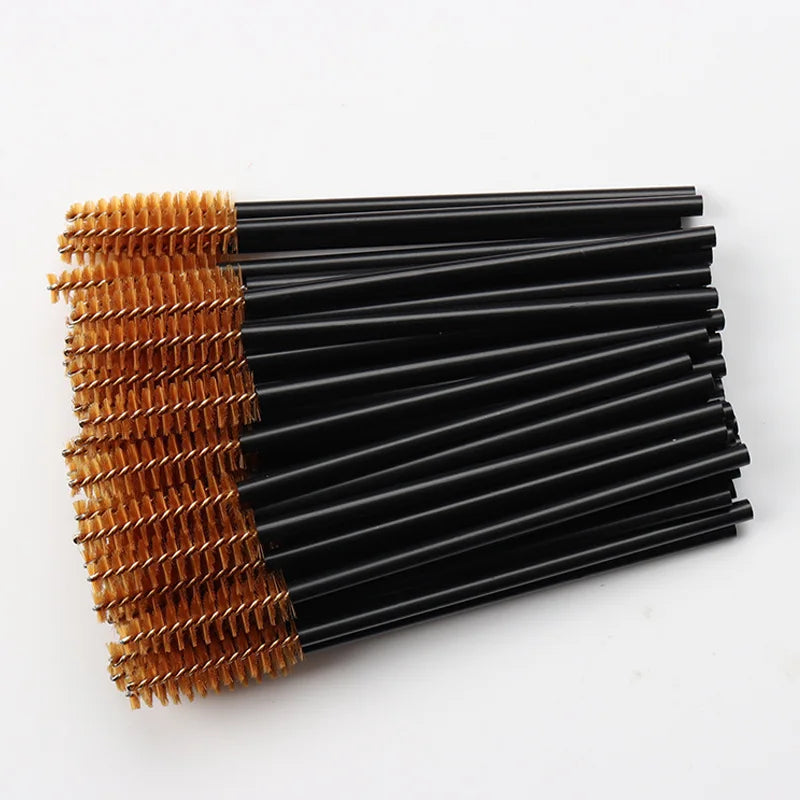 50 Pcs Disposable Crystal Eyelash brush Mascara Wands Applicator Diamond Eye Lash brushes Eyelash Extension women Makeup tools