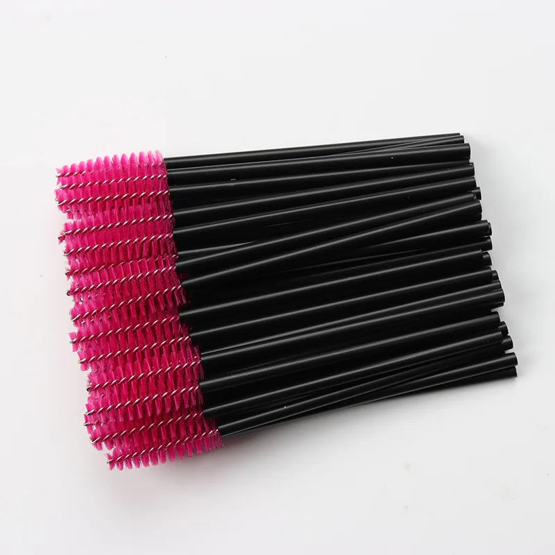 50 Pcs Disposable Crystal Eyelash brush Mascara Wands Applicator Diamond Eye Lash brushes Eyelash Extension women Makeup tools