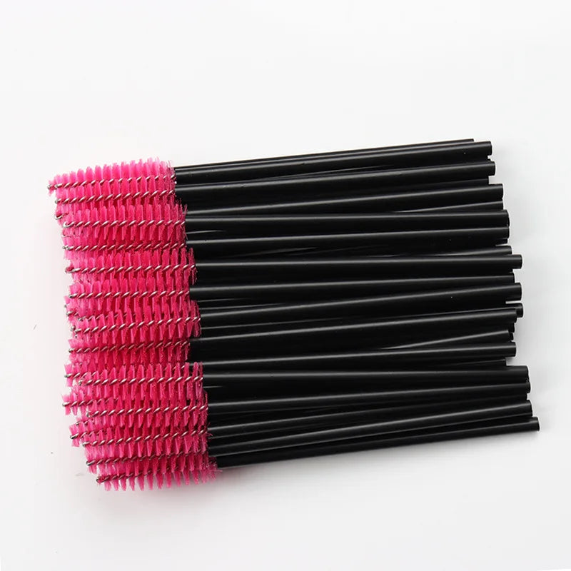 50 Pcs Disposable Crystal Eyelash brush Mascara Wands Applicator Diamond Eye Lash brushes Eyelash Extension women Makeup tools