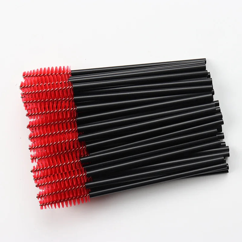 50 Pcs Disposable Crystal Eyelash brush Mascara Wands Applicator Diamond Eye Lash brushes Eyelash Extension women Makeup tools