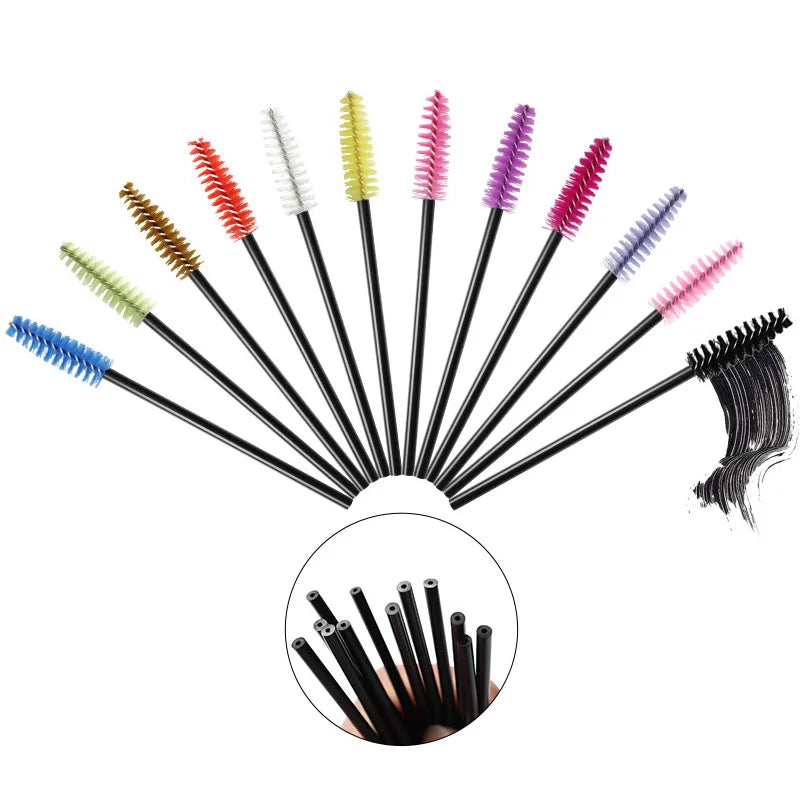 50 Pcs Disposable Crystal Eyelash brush Mascara Wands Applicator Diamond Eye Lash brushes Eyelash Extension women Makeup tools