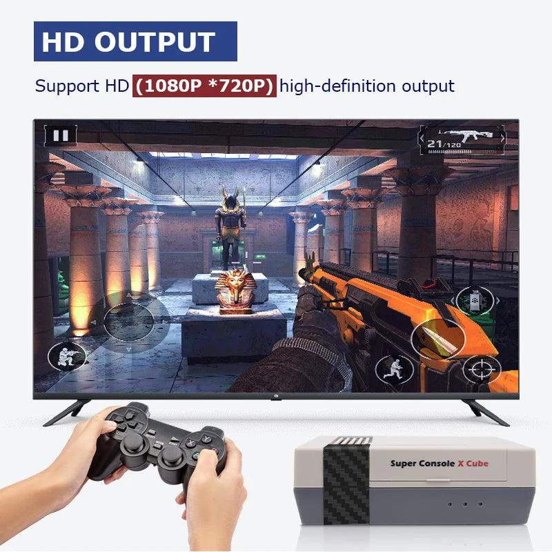 Kinhank Video Games Consoles Super Console X Cube Retro Game Console with 60,000+ Classic Games Compatible with PSP/PS1/DC,Etc