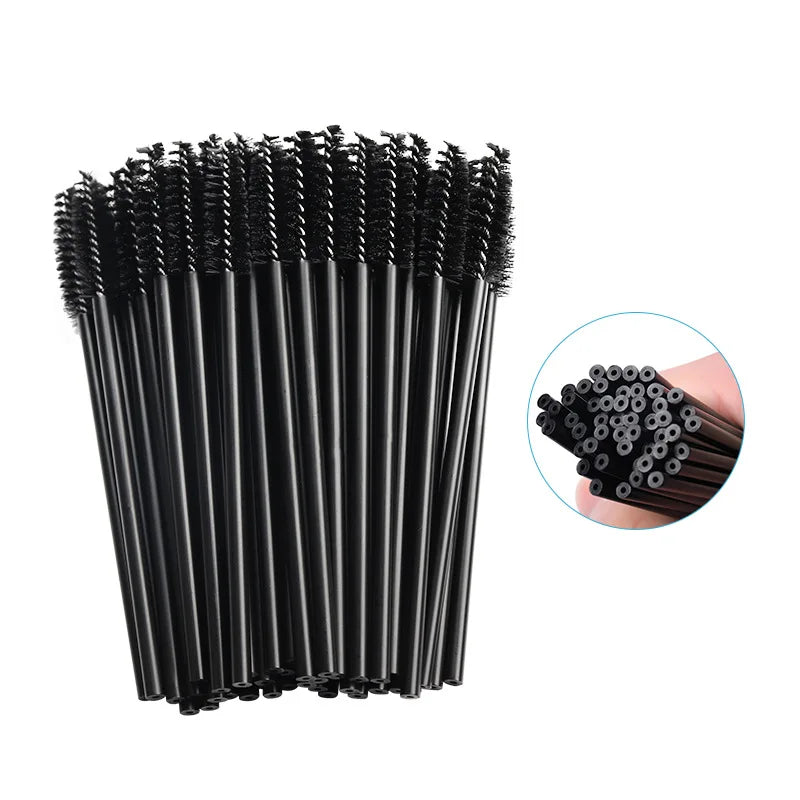 50 Pcs Disposable Crystal Eyelash brush Mascara Wands Applicator Diamond Eye Lash brushes Eyelash Extension women Makeup tools