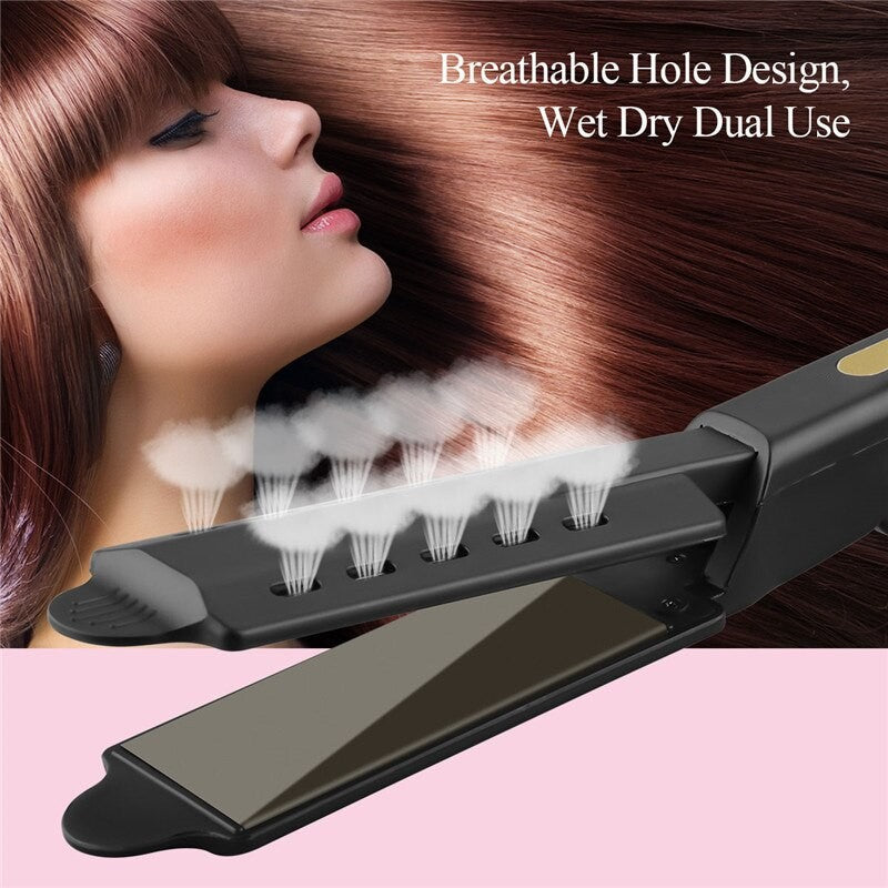 Professional Hair Straightener Wet Dry Straight Plate Flat Iron Fast