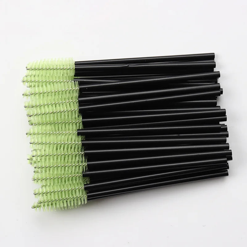 50 Pcs Disposable Crystal Eyelash brush Mascara Wands Applicator Diamond Eye Lash brushes Eyelash Extension women Makeup tools