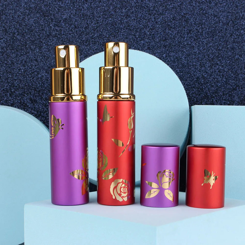 10ml Portable Mini Refillable Perfume Bottle Glass Tank Metal Case Aluminum Empty Cosmetic Containers Spray Atomizer Pump Bottle