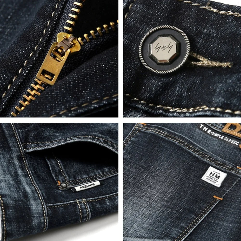 Casual Slim Fit Shorts For Men Demin Jogger Streetwear Style Male Clothes Short Pants Biker Knee Length Luxury Hip Hop Jeans CQY
