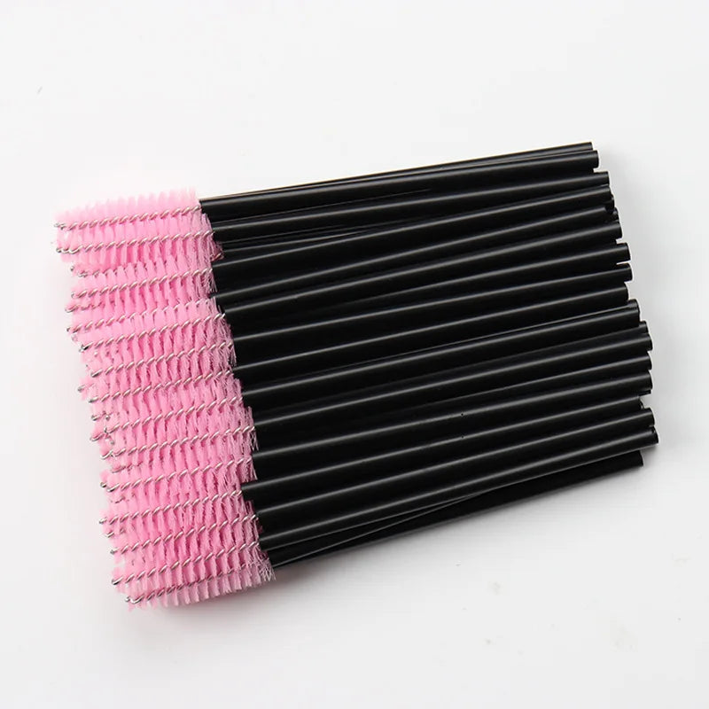 50 Pcs Disposable Crystal Eyelash brush Mascara Wands Applicator Diamond Eye Lash brushes Eyelash Extension women Makeup tools
