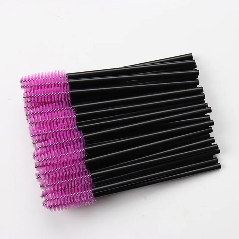50 Pcs Disposable Crystal Eyelash brush Mascara Wands Applicator Diamond Eye Lash brushes Eyelash Extension women Makeup tools