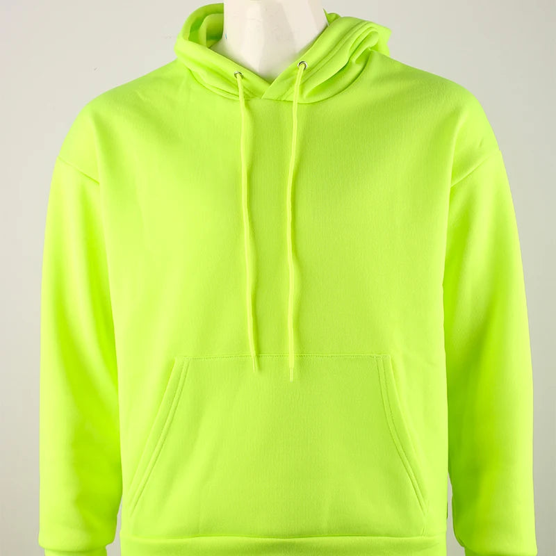 New Tracksuit for Men 2 Sets Fashion Hooded + Pants Men's Sportswear Hoodie Spring and Autumn Neon Green Mens Hoodies Sweatpants