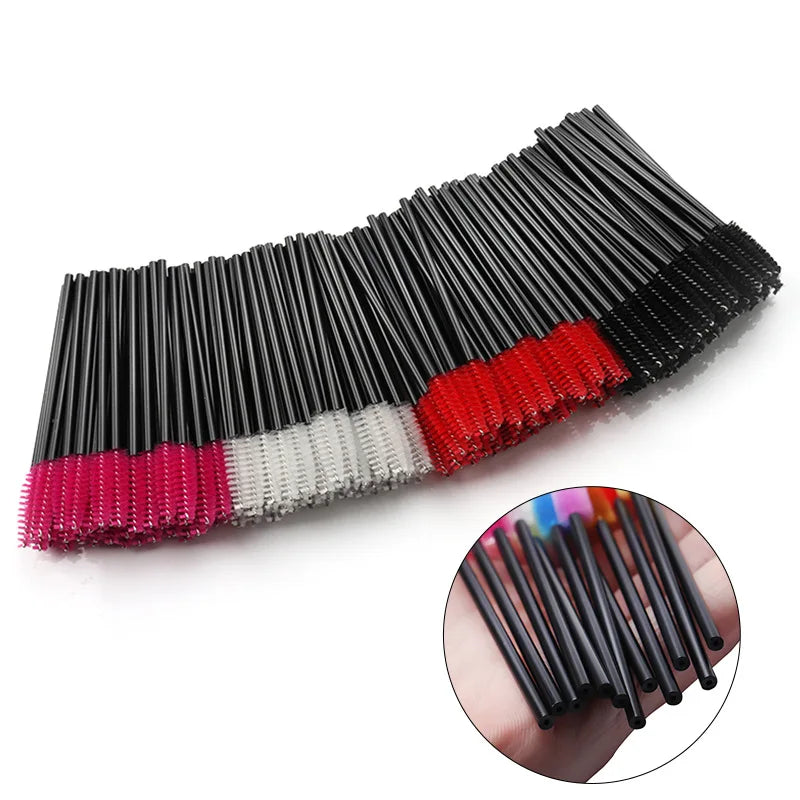 50 Pcs Disposable Crystal Eyelash brush Mascara Wands Applicator Diamond Eye Lash brushes Eyelash Extension women Makeup tools