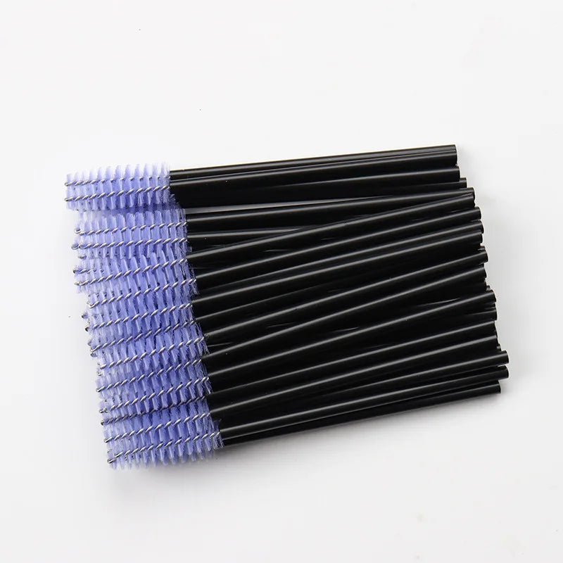 50 Pcs Disposable Crystal Eyelash brush Mascara Wands Applicator Diamond Eye Lash brushes Eyelash Extension women Makeup tools