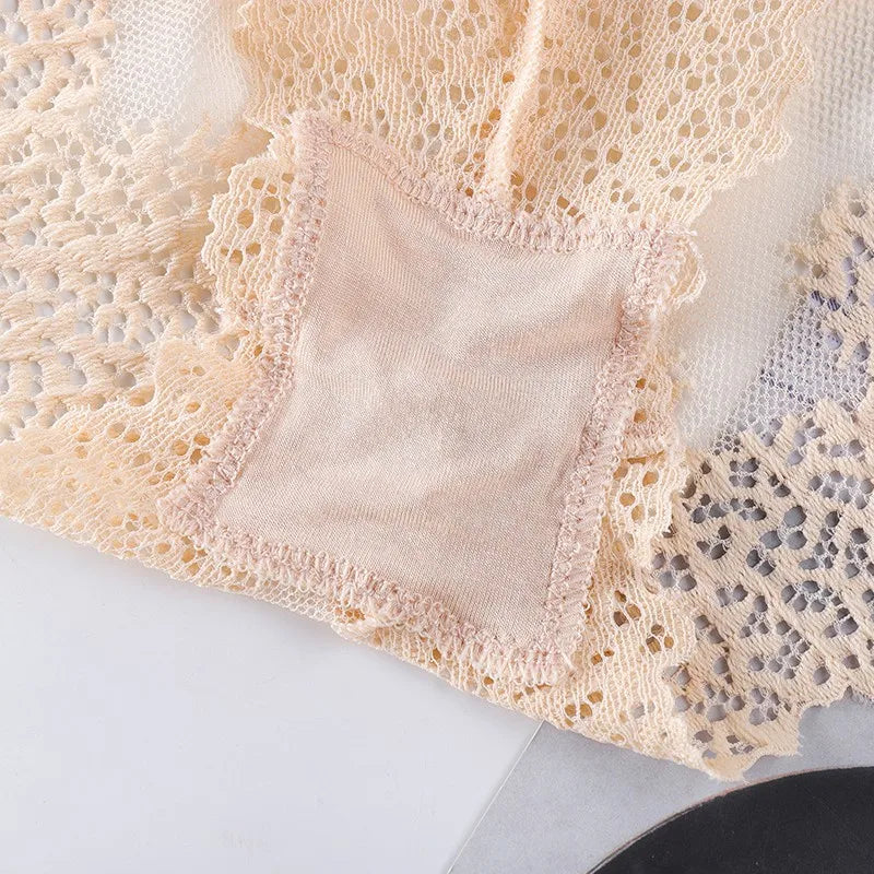 Women Bra Brief Set French Lace Underwear Female Sexy Lingerie Set Lace Bralette Crop Top Seamless Backless Vest Top Set