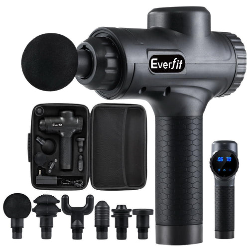 Everfit Massage Gun 30 Speed 6 Heads Vibration Muscle Massager