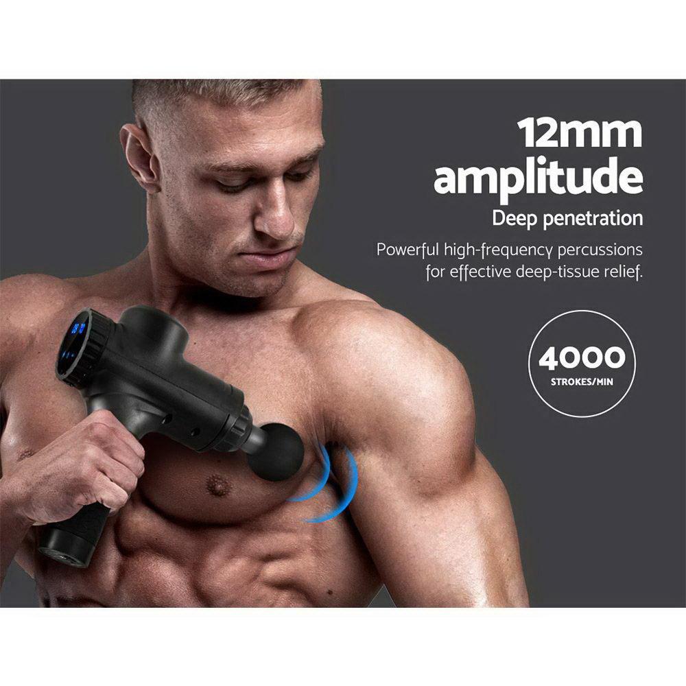 Everfit Massage Gun 30 Speed 6 Heads Vibration Muscle Massager