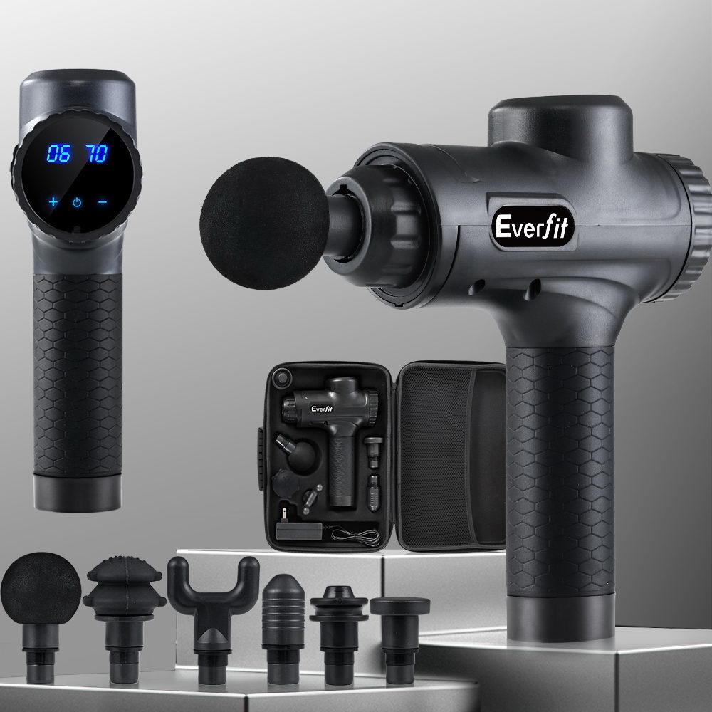 Everfit Massage Gun 30 Speed 6 Heads Vibration Muscle Massager