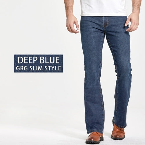 Mens Boot Cut Jeans Slightly Flared | Men's Jeans Trousers Stretch -