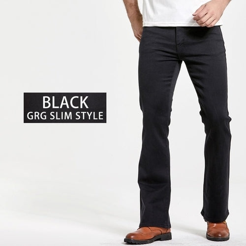 Mens Boot Cut Jeans Slightly Flared | Men's Jeans Trousers Stretch -