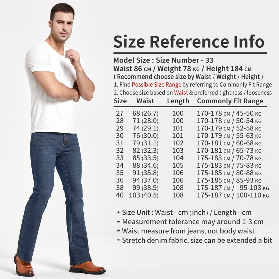 Mens Boot Cut Jeans Slightly Flared | Men's Jeans Trousers Stretch -