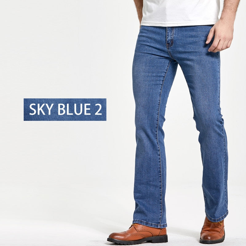 Mens Boot Cut Jeans Slightly Flared | Men's Jeans Trousers Stretch -