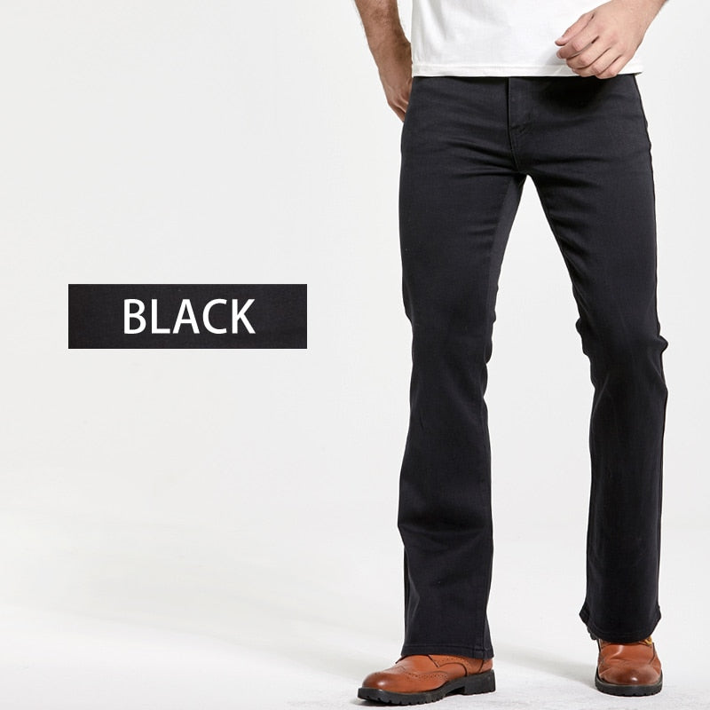 Mens Boot Cut Jeans Slightly Flared | Men's Jeans Trousers Stretch -