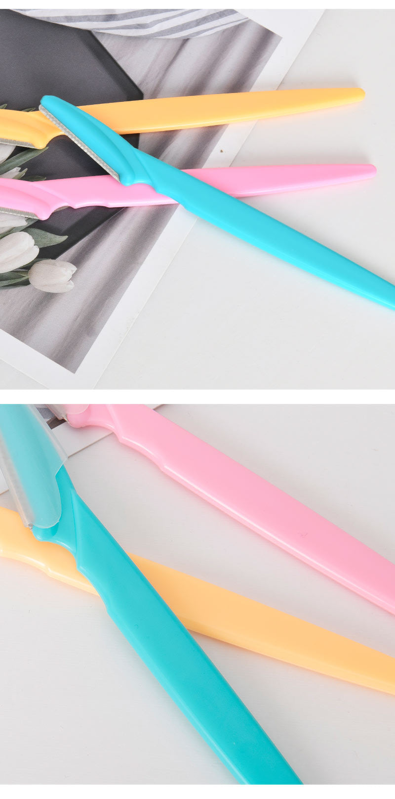 Safe Eyebrow Trimmer Makeup Products Stainless Steel Eyebrow Scissors with Comb Hair Removal Shaver Eyebrow Shaping Makeup Tools
