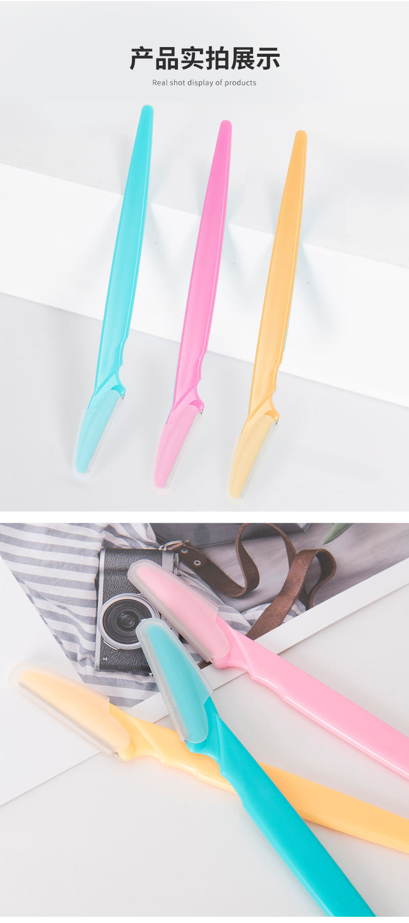 Safe Eyebrow Trimmer Makeup Products Stainless Steel Eyebrow Scissors with Comb Hair Removal Shaver Eyebrow Shaping Makeup Tools