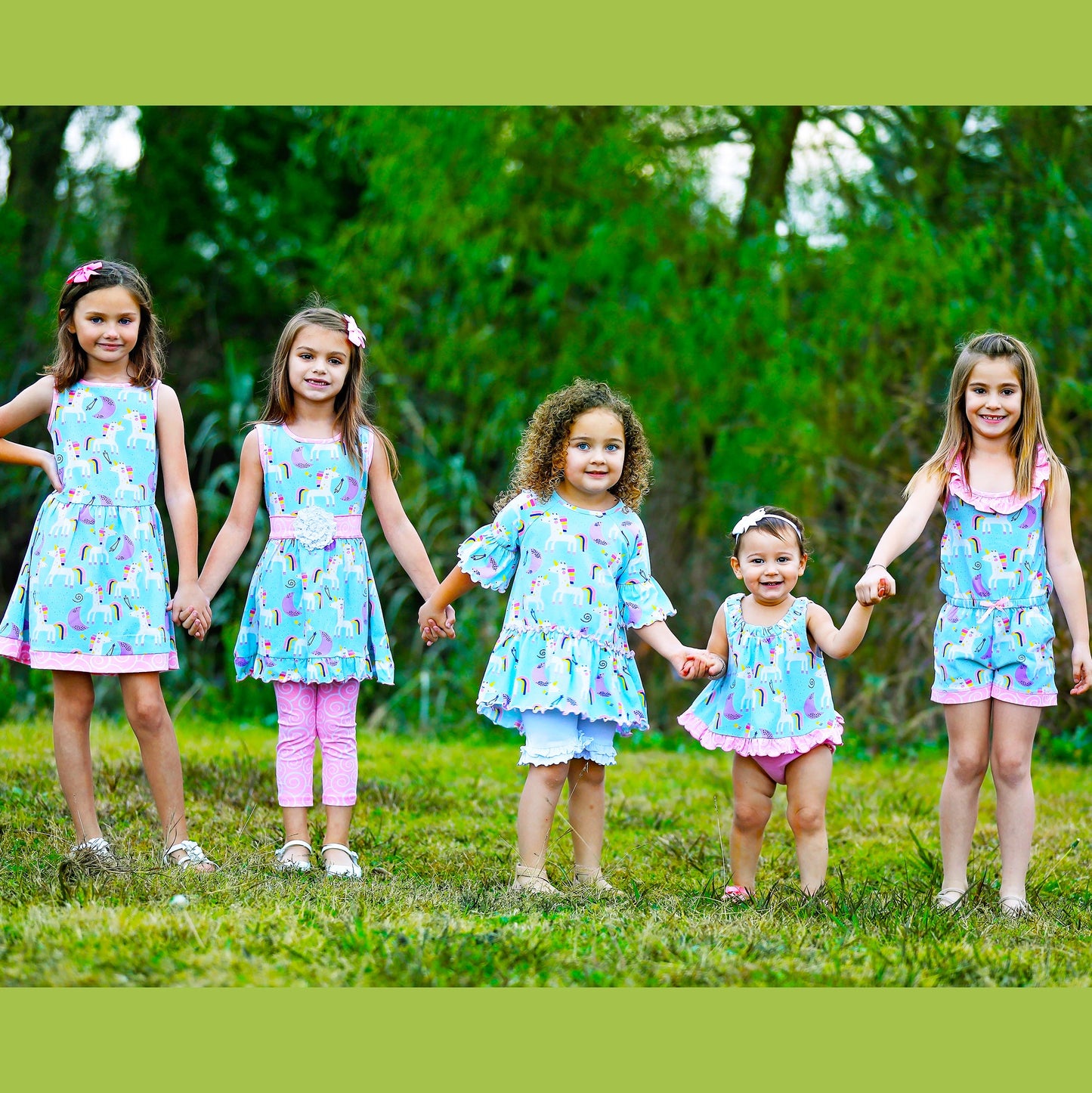 AnnLoren Little & Big Girls Magical Unicorns Rainbows Sleeveless Dress