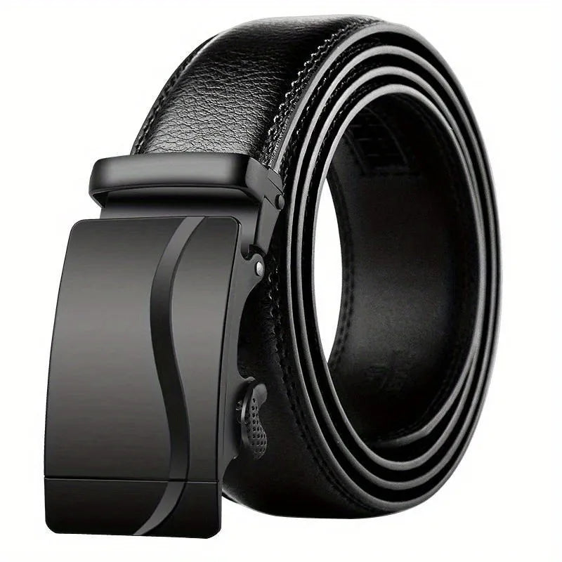 Men Belts Automatic Buckle Belt PU Leather High Quality For Men