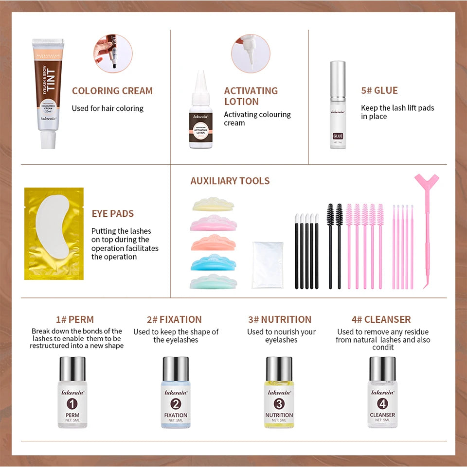 Lash Lift and Tint Kit Professional Eyelash Lifting Calia Perming Lashes Tint Brow Dye Eyes Makeup Tools Dropshipping