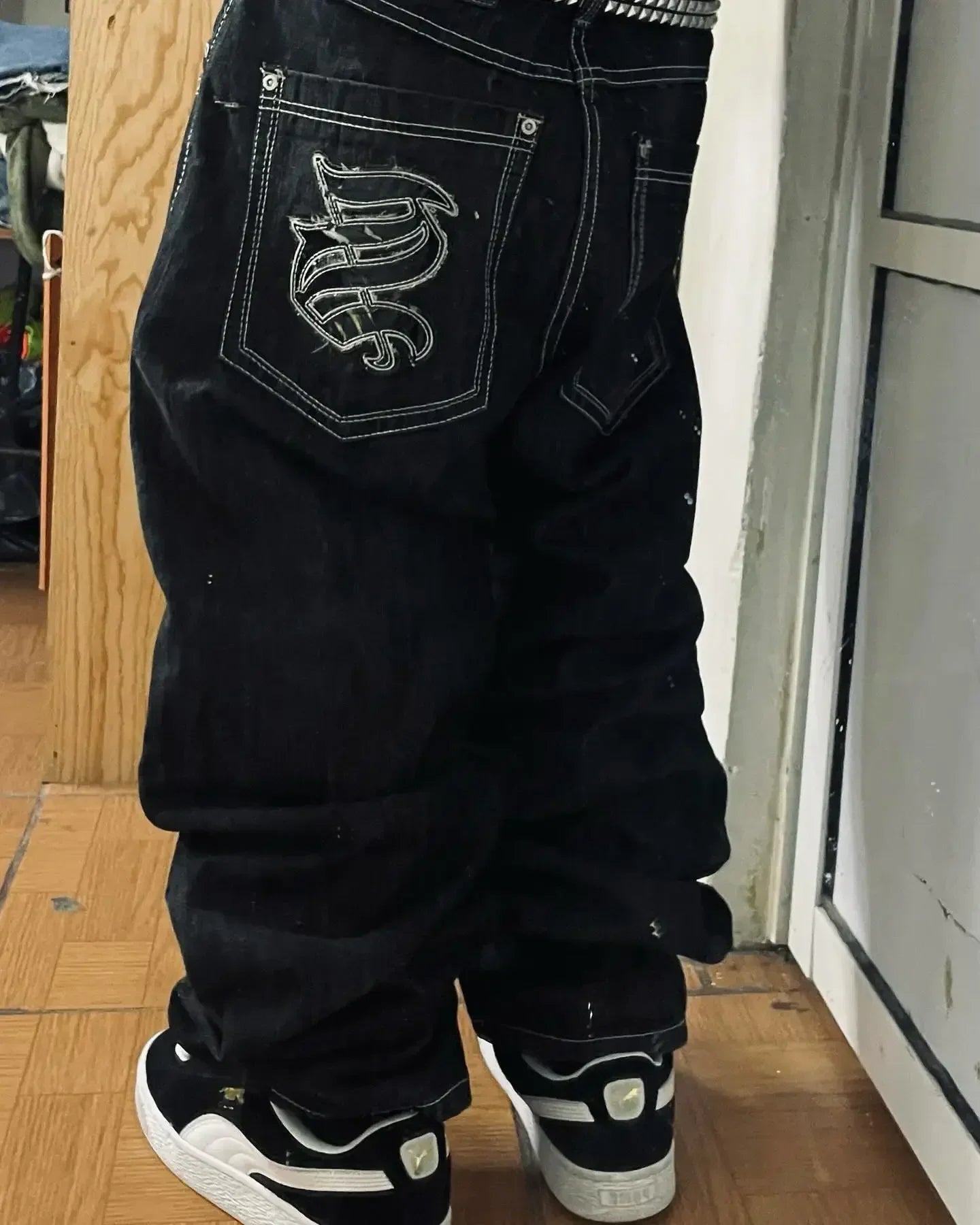 Y2K American Trendy Jeans Retro Gothic Graphic Embroidery Loose men s Jeans Harajuku Hip Hop Street Wide Leg Jeans Pants