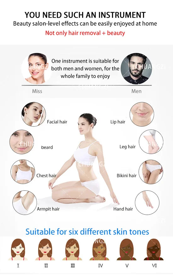 3000W 3 Wavelength 808 Diode Laser Hair Removal Machine Ice Titanium Permanent Painless Physical Body Care Depilation Epilator