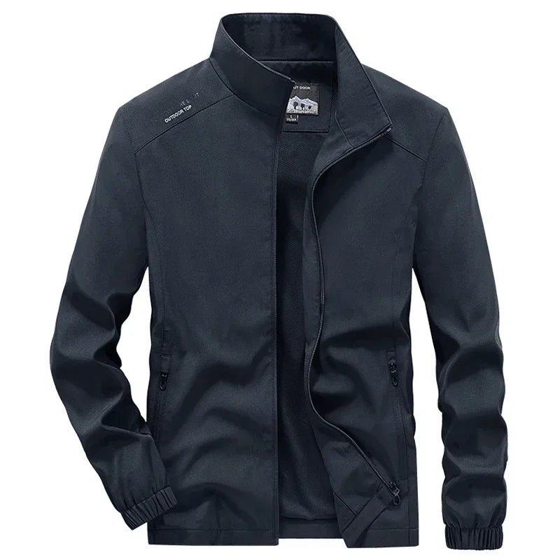 Men's Spring Autumn Lightweight Varsity Jacket Windbreaker Bomber Jacket Windproof Gym Sport Hiking Fishing Camping Coat Outwear