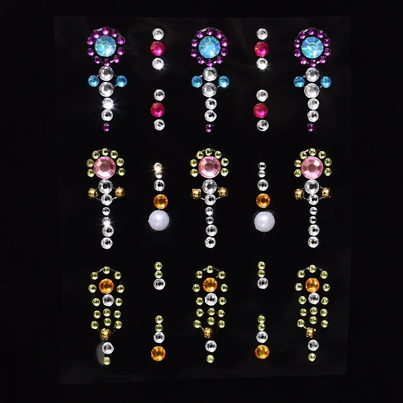 Glitter Face Jewelry Sticker Face Jewels Diamond Makeup Art Eyeliner Temporary Tattoo Party Bady Makeup Tools Eye Rhinestones