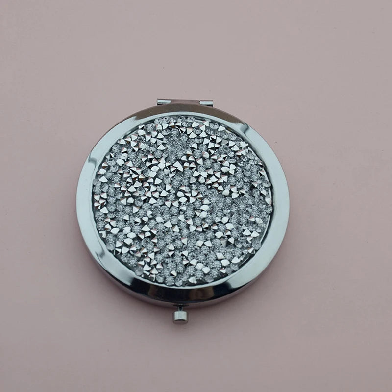 Compact Mirror Travel Exquisite Makeup Tools Round Portable Folding Makeup Mirror Put In Pocket Double-sided Mirror