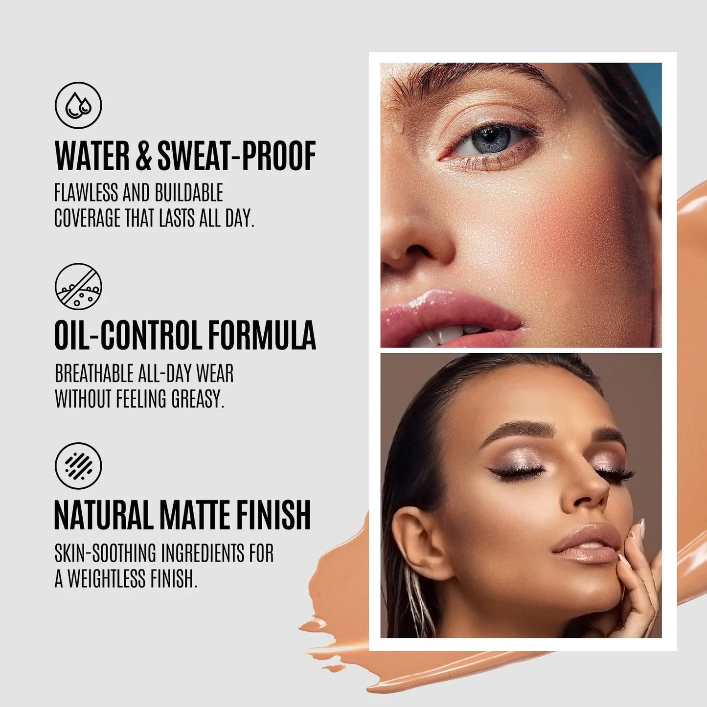 Breathable Matte Foundation Natural Nude Wheat Long Lasting