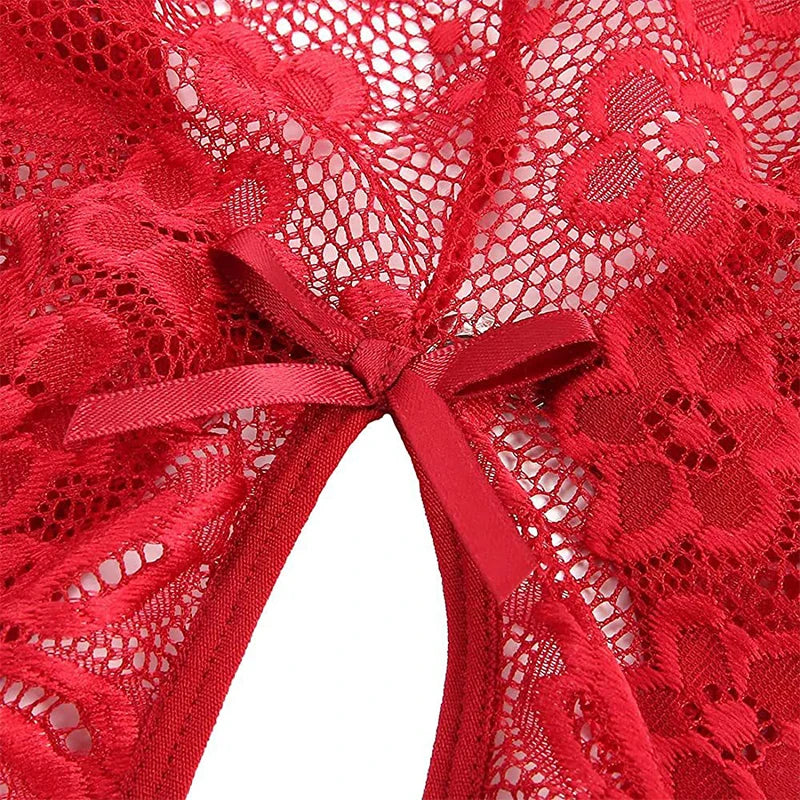 2024 Sexy Lingerie Woman Lace Transparent Underwear V Open Lace Brief bodysuit Delicate Bra Kit Push Up Breves Sets Erotic Bra