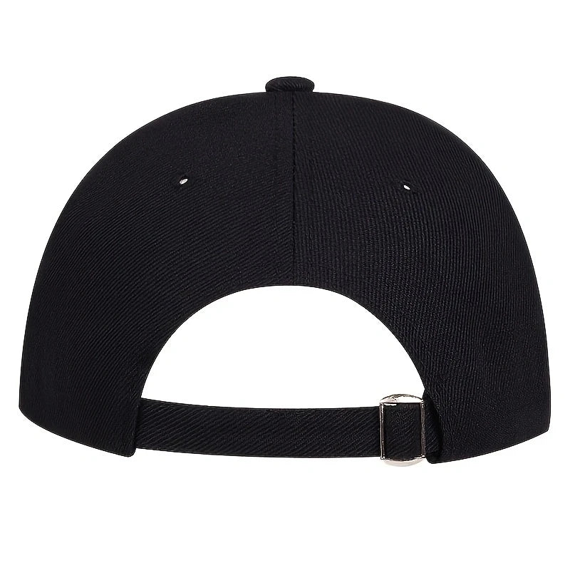 Unisex Simple Black Baseball Cap Solid Color Golf Hat Cotton Snapback