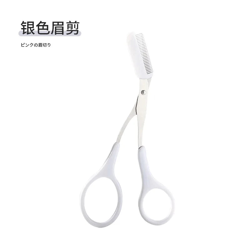 Safe Eyebrow Trimmer Makeup Products Stainless Steel Eyebrow Scissors with Comb Hair Removal Shaver Eyebrow Shaping Makeup Tools