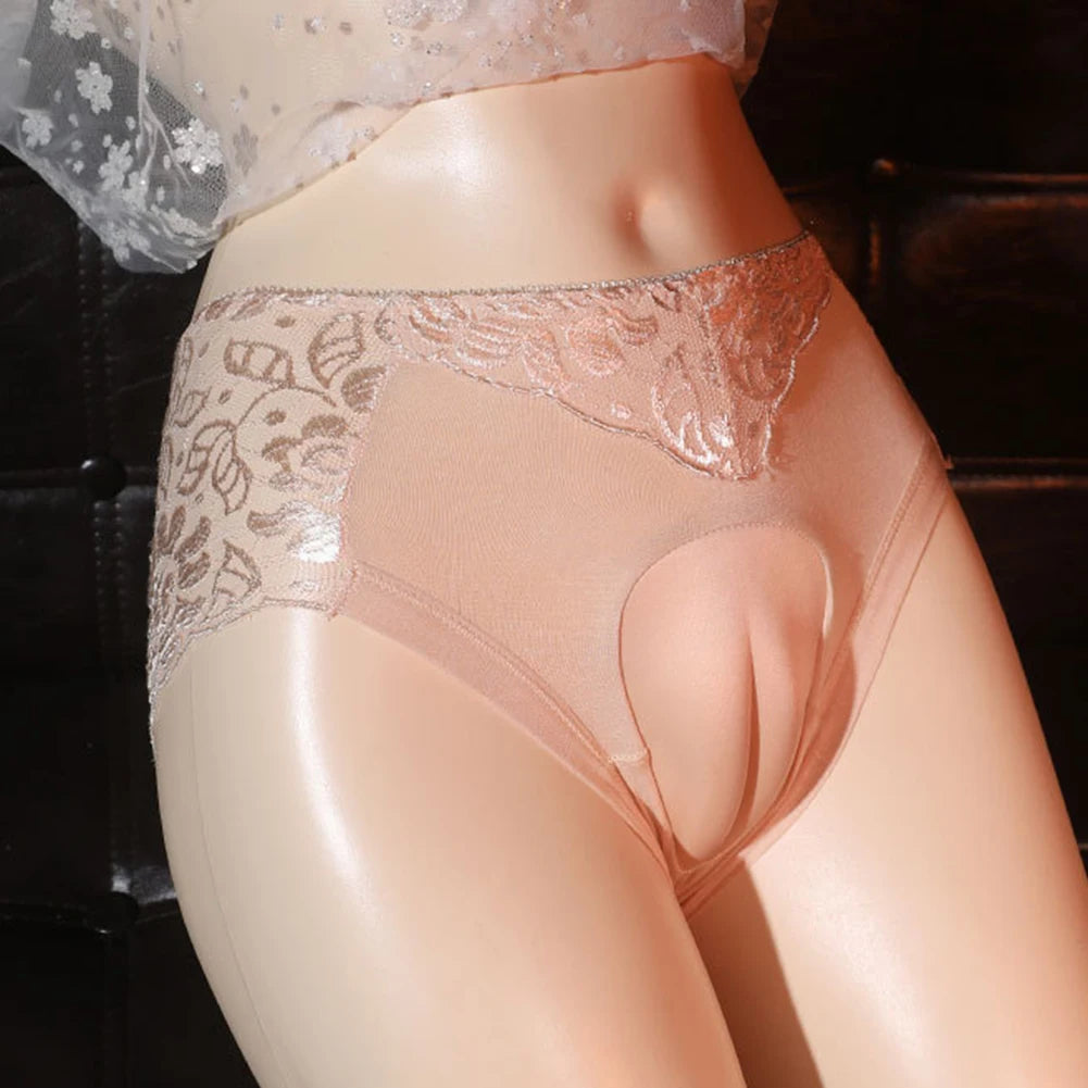 Mens Low Waist Unisex Sexy Lingerie Sissy Panties Lace Brief Sleepwear Underwear Knickers Crossdress Beachwear Elasticity Slips