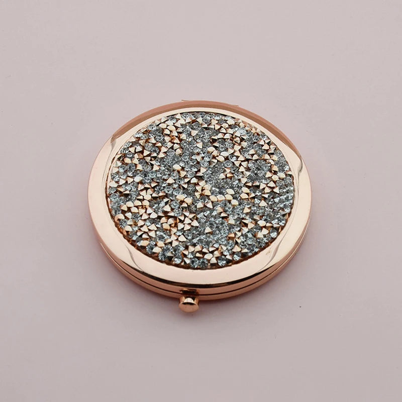 Compact Mirror Travel Exquisite Makeup Tools Round Portable Folding Makeup Mirror Put In Pocket Double-sided Mirror