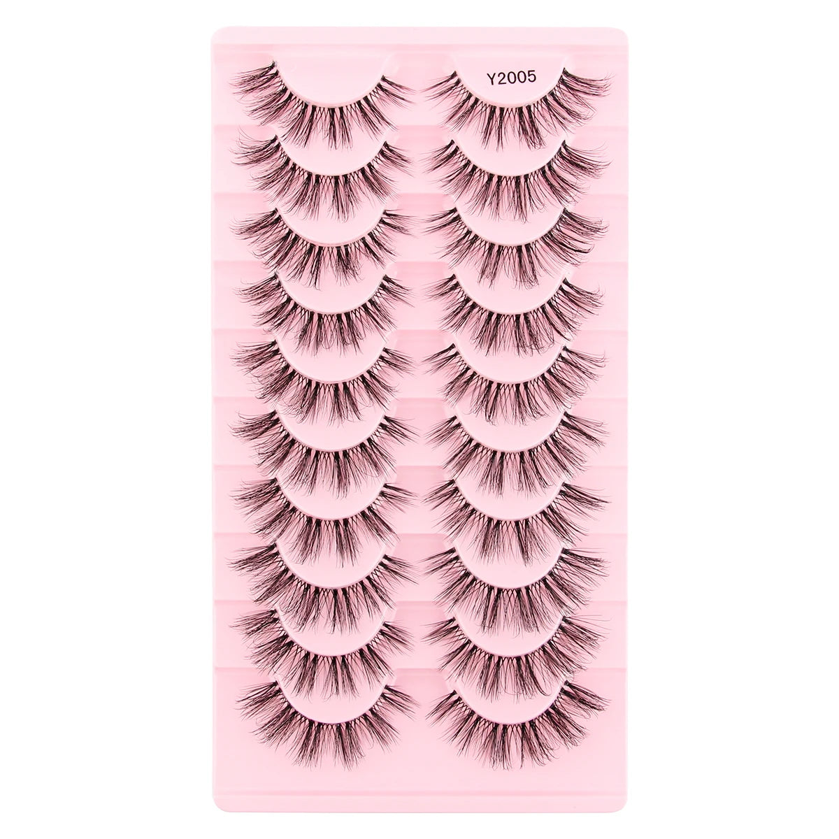 10 Pairs Faux Mink Eyelashes Handmade Natural False Eyelashes Soft Cross Messy Eye 3D Curly Eyelashes Extension Makeup Tools